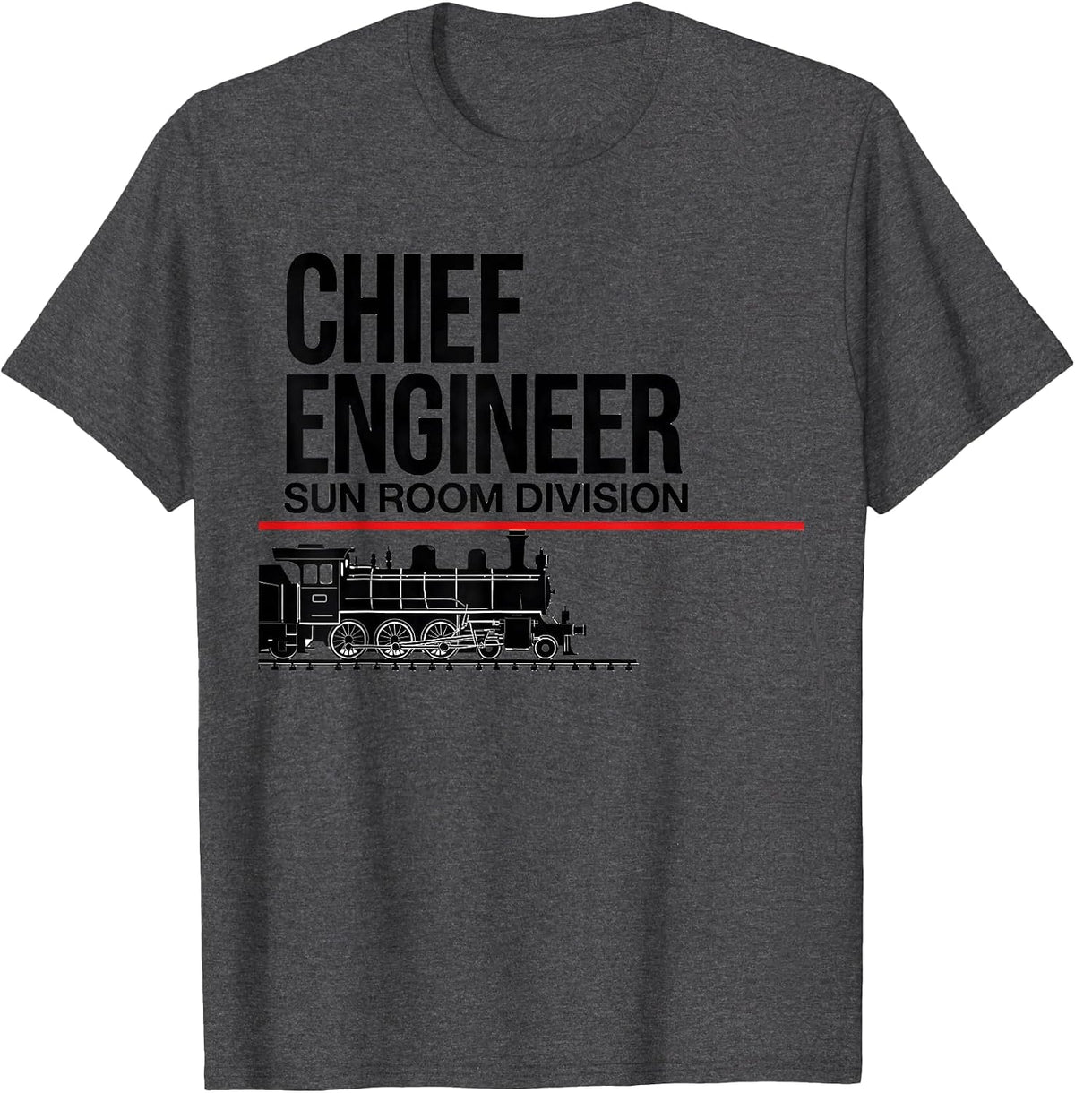Chief Engineer Sun Room Division Vintage Steam Train T-Shirt - Dark Heather Grey