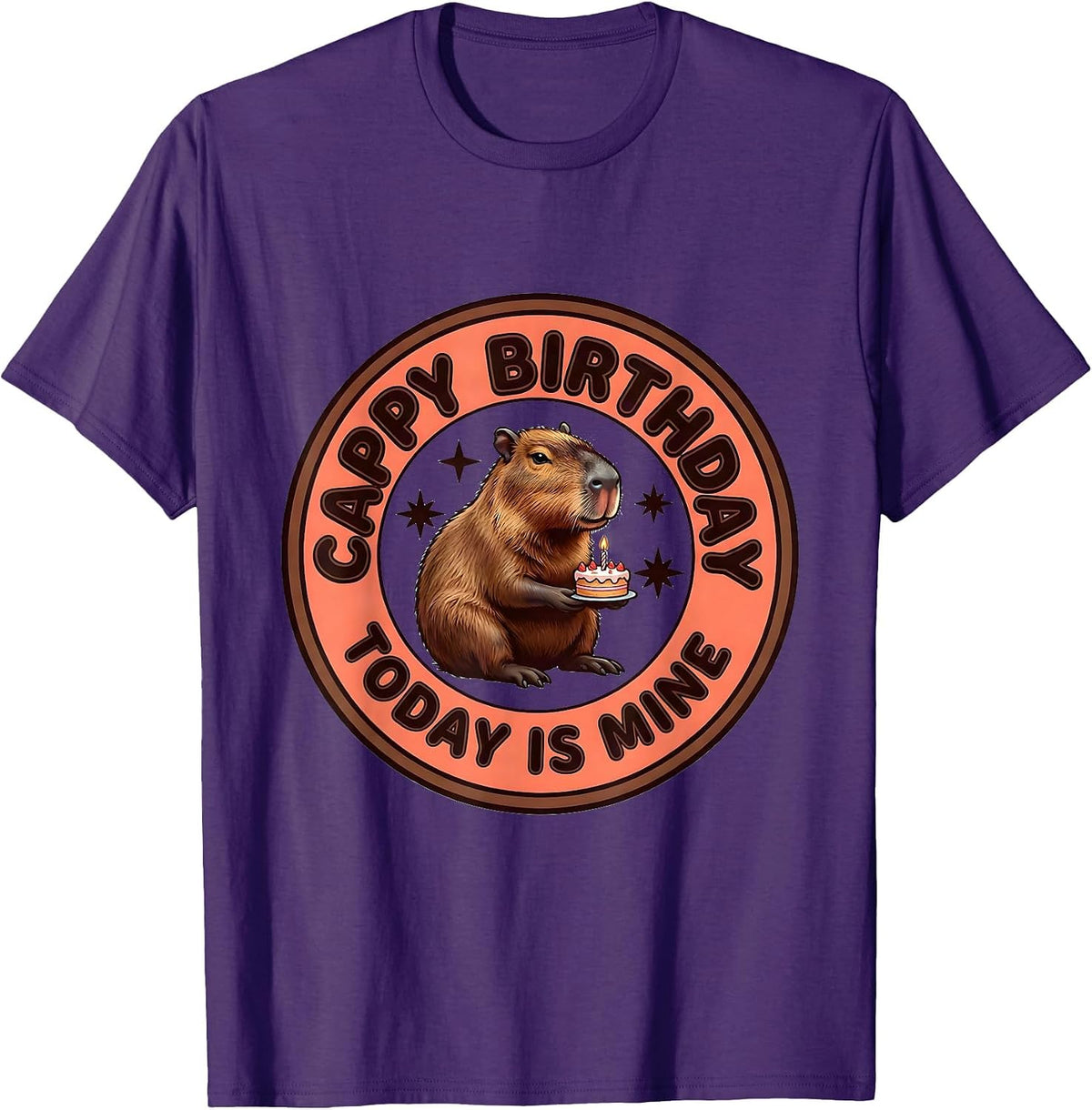 Men's Cappy Birthday Today Is Mine Funny Capybara Birthday Boy T-Shirt - Purple