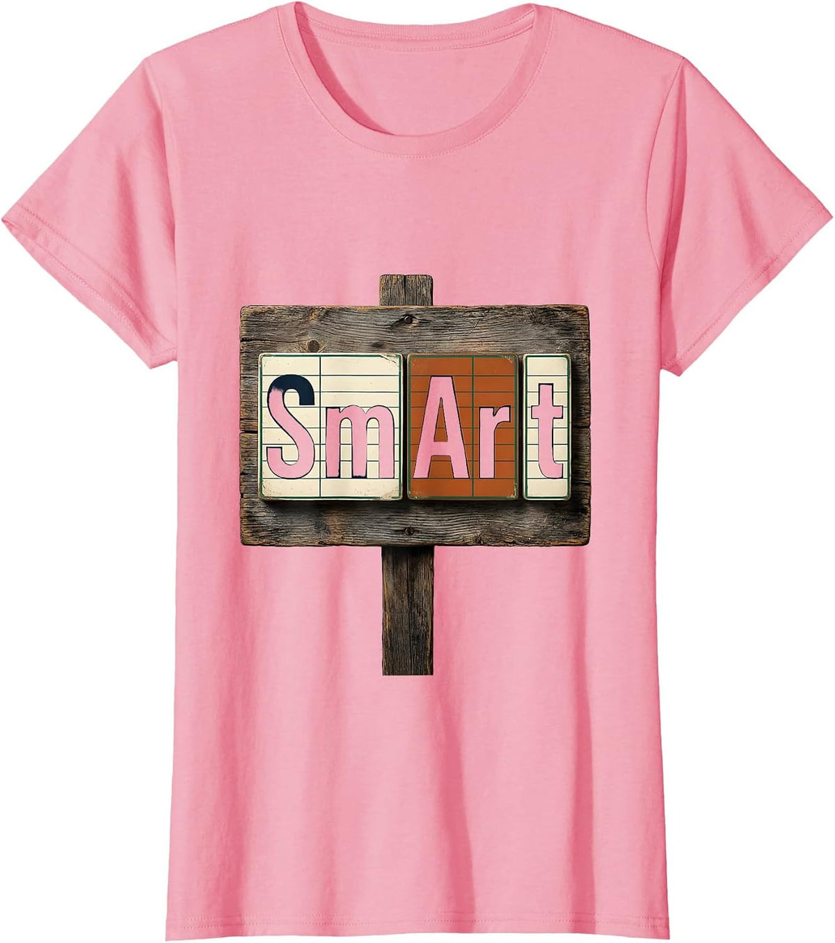 Women's SMArT Vintage Science Nerd Periodic Table Pun Humor T-Shirt - Pink