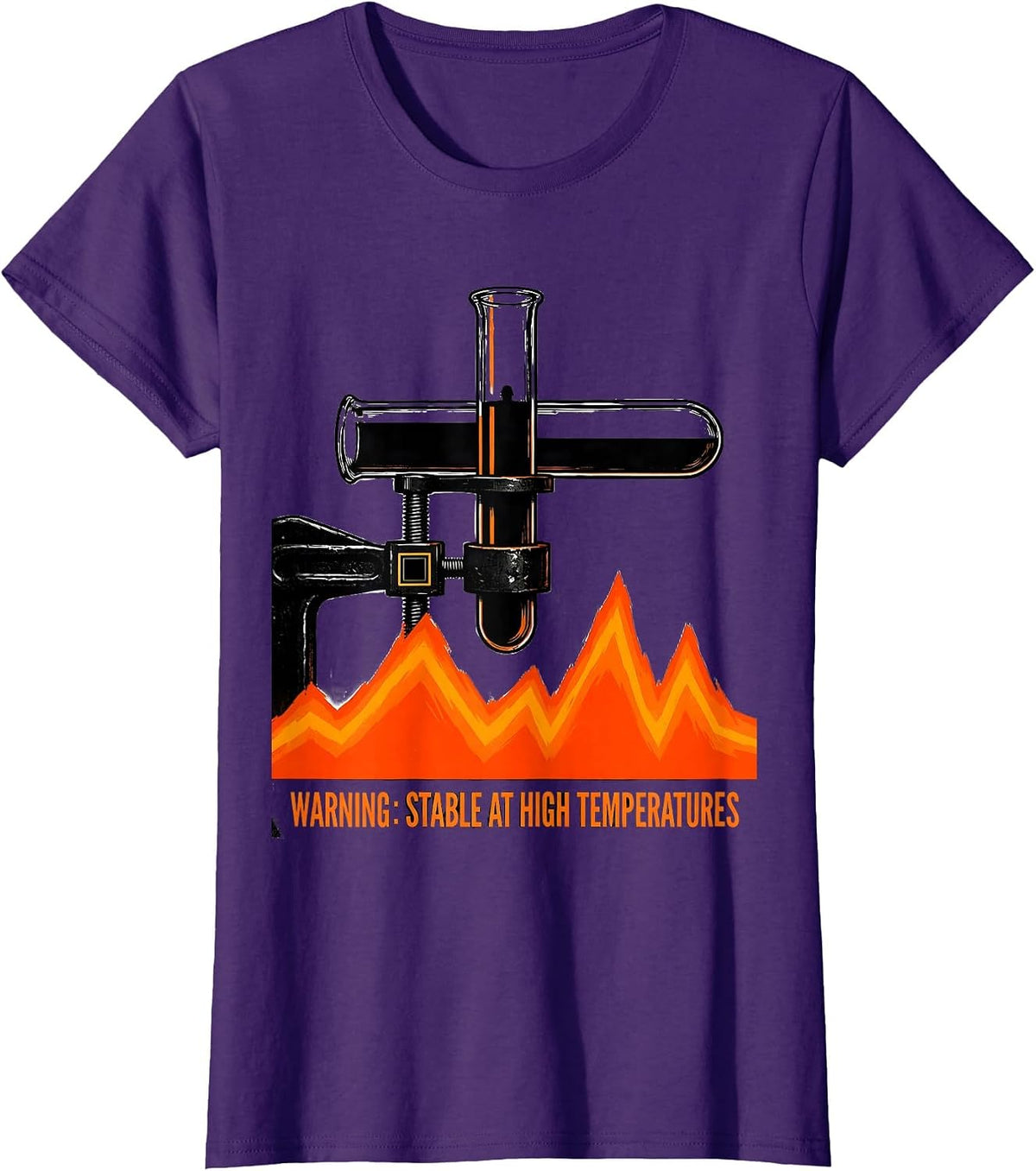 Women's Warning: Stable At High Temperatures Funny Science Teacher T-Shirt - Purple