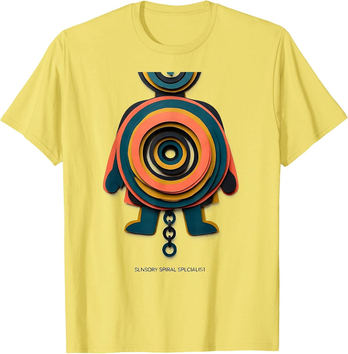Men's Sensory Spiral Specialist Occupational Therapy OT Student T-Shirt - Lemon Yellow