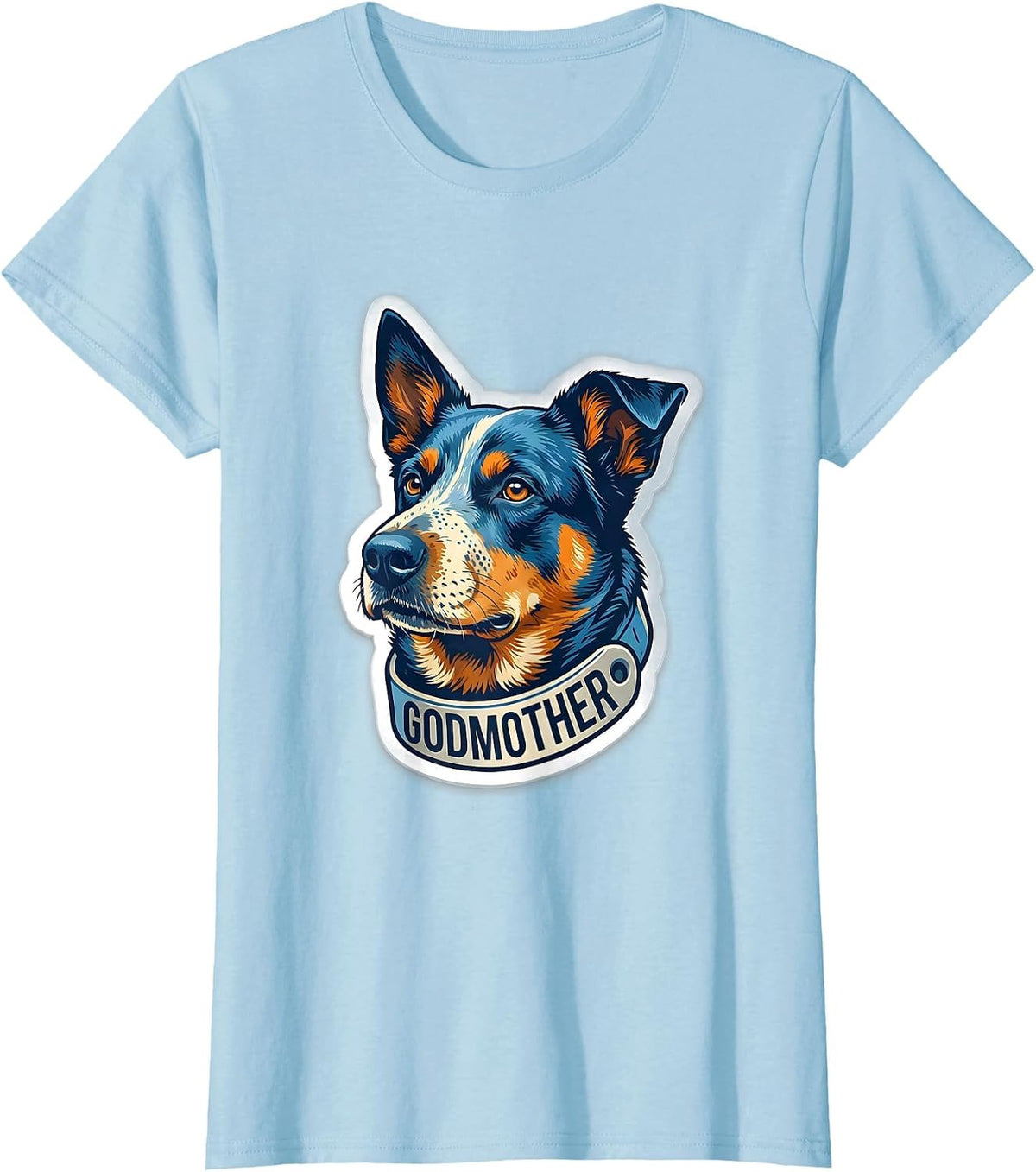 Godmother Blue Heeler Family Halloween Costume Matching T-Shirt - Baby Blue
