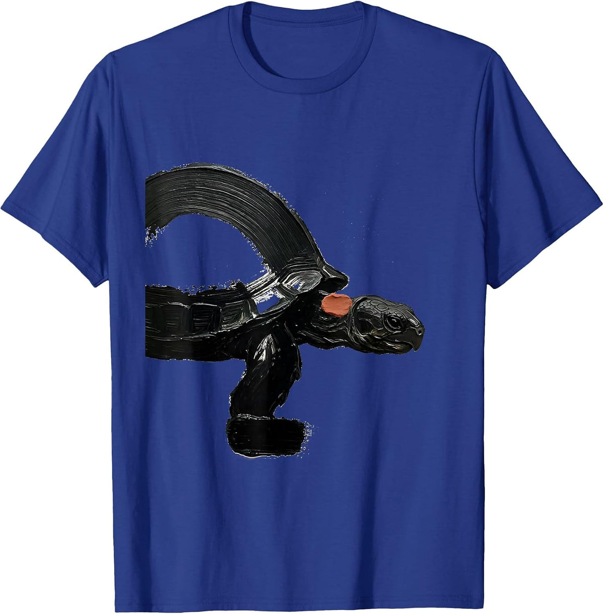 Men's Tortoise Calm Brush Stroke Pet Lover Humor T-Shirt - Royal Blue