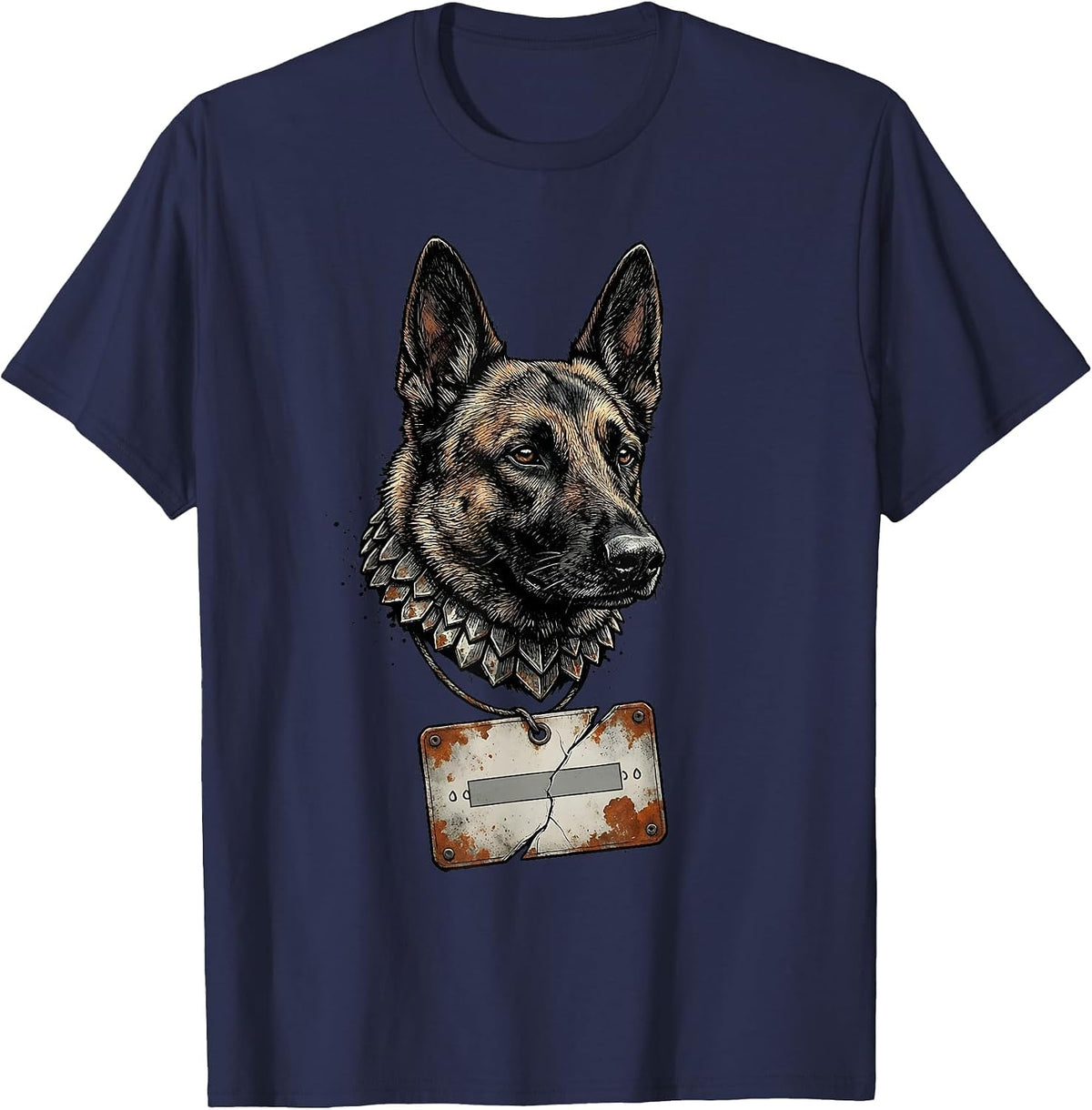 Belgian Malinois Distressed Dog Owner Breed Pride T-Shirt - Navy Blue