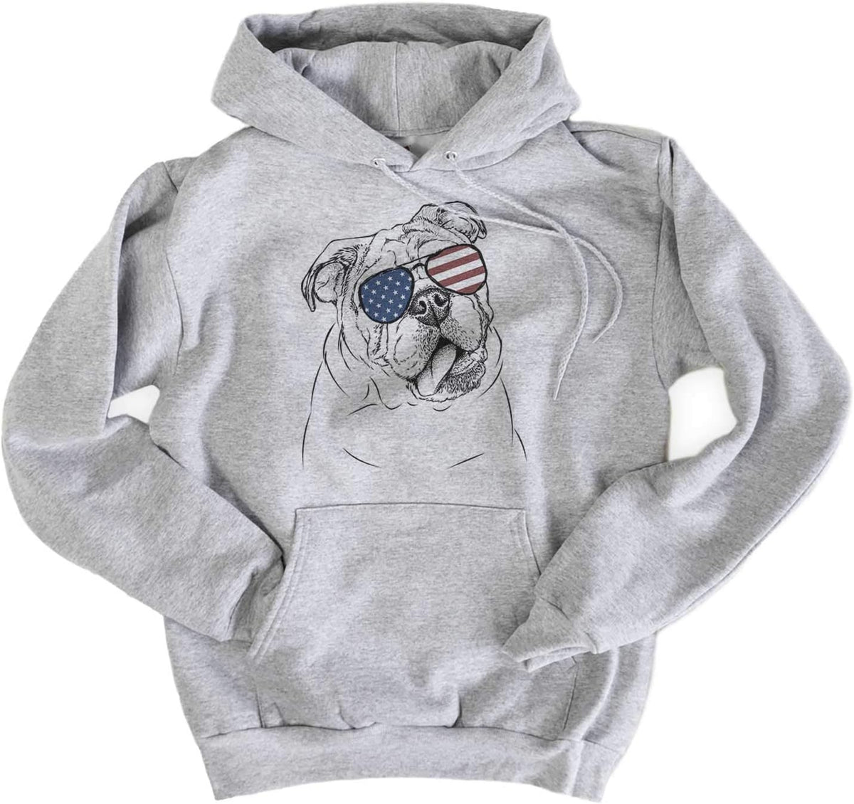 Patriotic Benson the English Bulldog Dog Triblend T-Shirt - Unisex Pullover Hoodie Sweatshirt