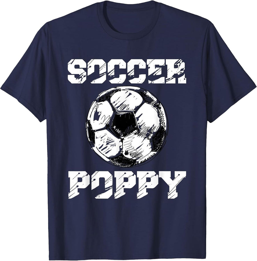 Soccer Poppy Funny Soccer Player Poppy T-Shirt - Navy Blue
