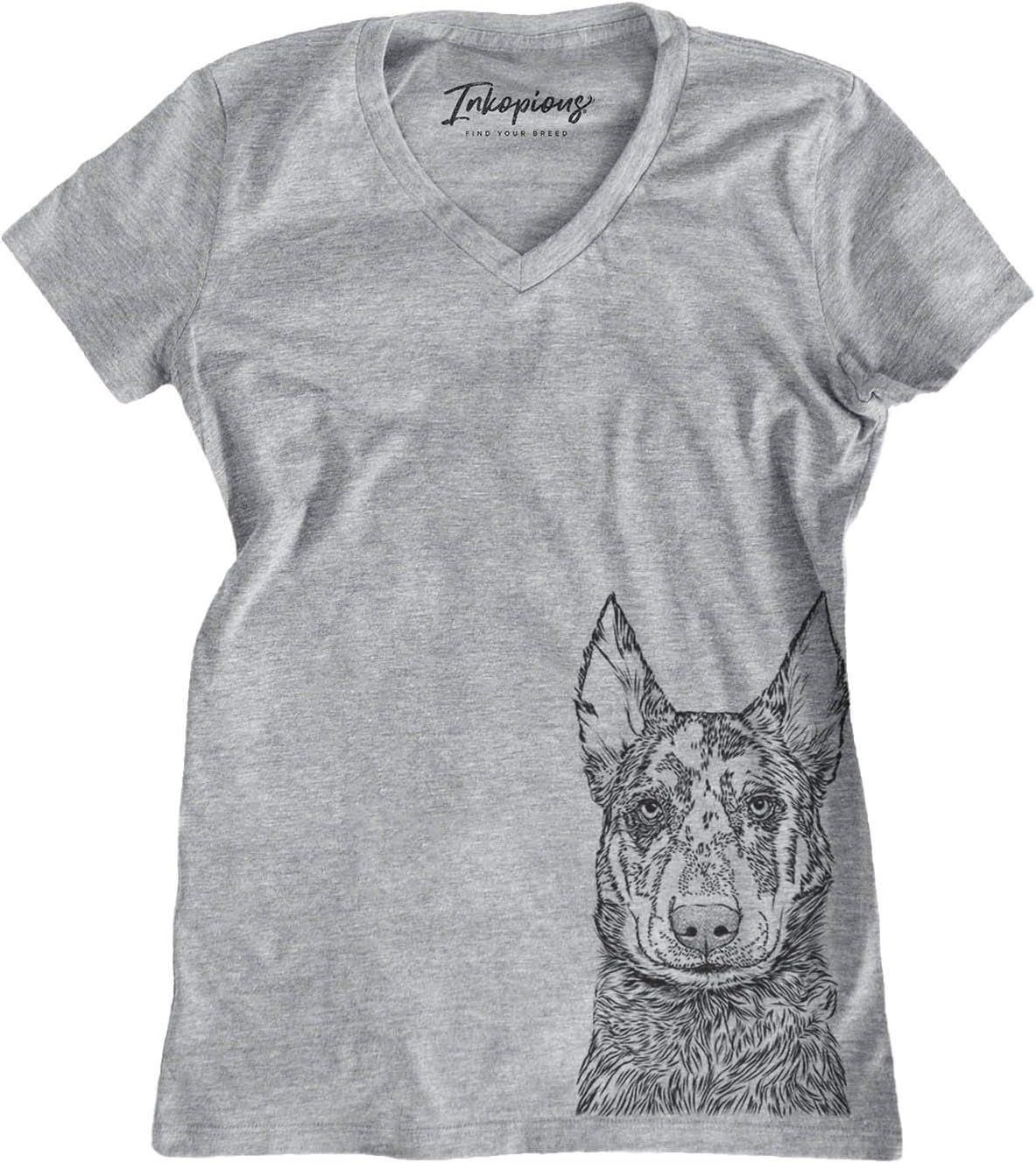 Bare Riggs the Beauceron Dog Triblend T-Shirt - Grey V-neck