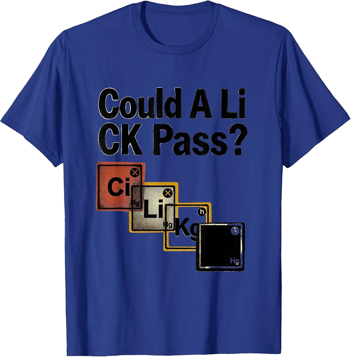 Men's Could A Li C K Pass Funny Periodic Table Science Teacher T-Shirt - Royal Blue