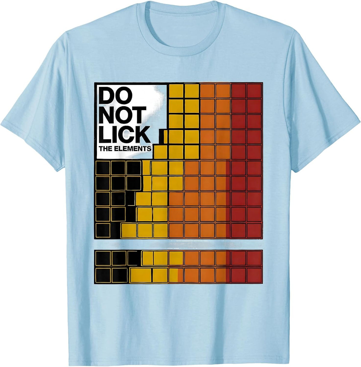 Men's Do Not Lick The Elements Funny Periodic Table Science T-Shirt - Baby Blue