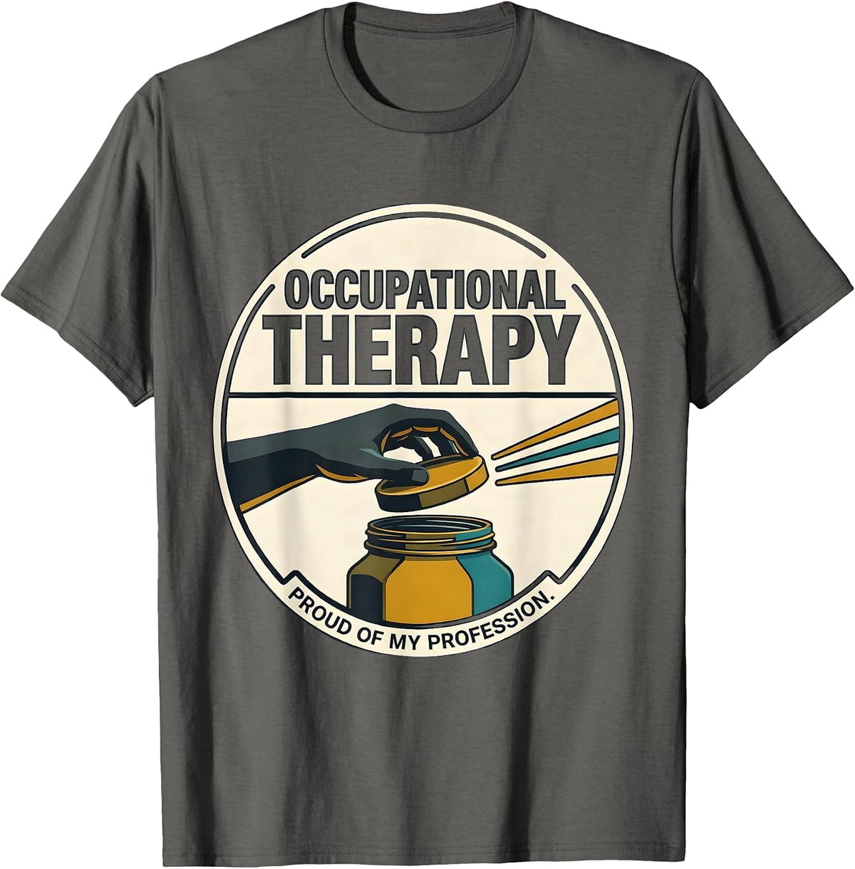 Men's Occupational Therapy, Proud Of My Profession Retro T-Shirt - Asphalt Grey