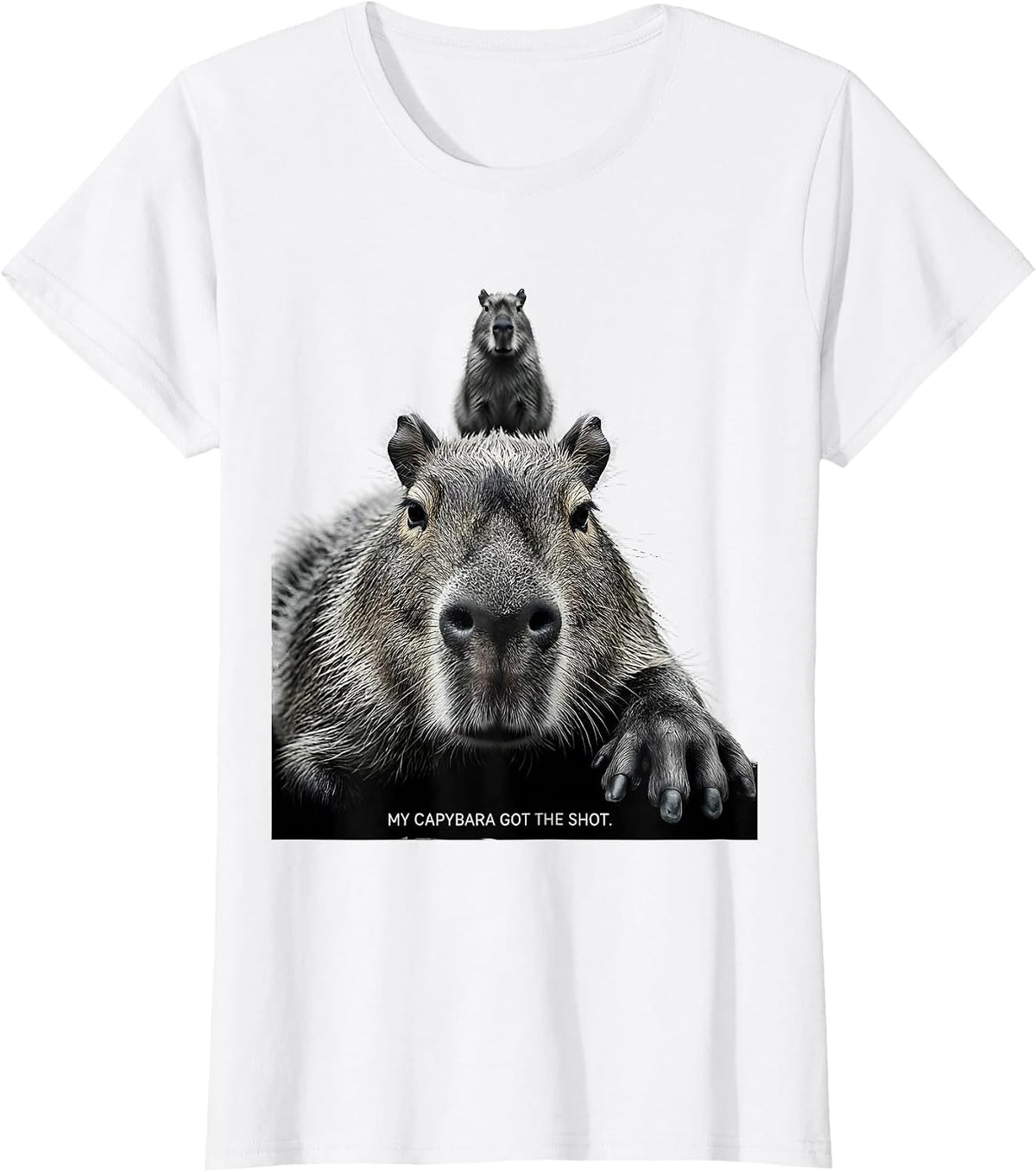 Women's My Capybara Got The Shot Funny Absurdist Animal Humor T-Shirt - White