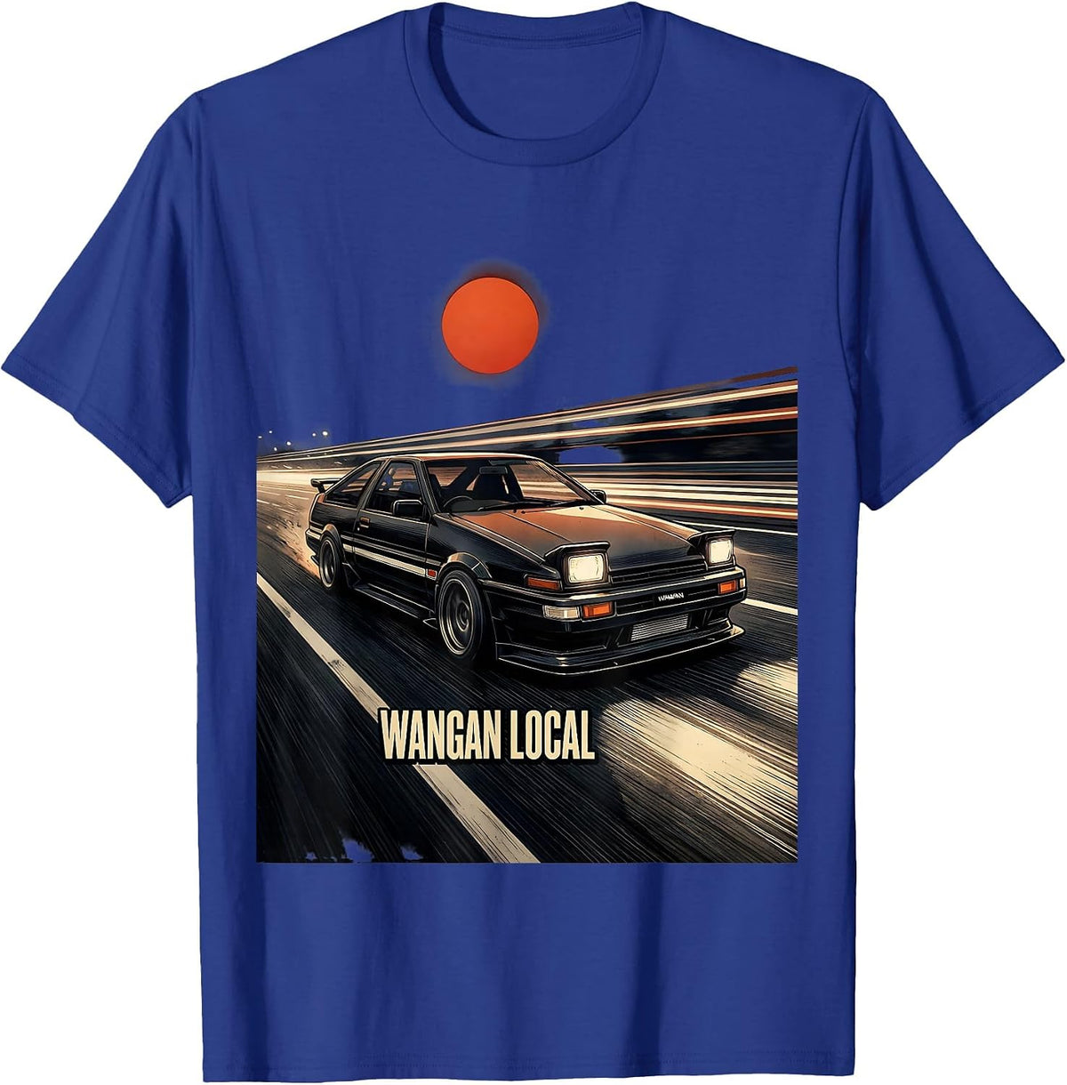 Wangan Local Vintage JDM Drift Car Tuner Retro Streetwear T-Shirt - Royal Blue