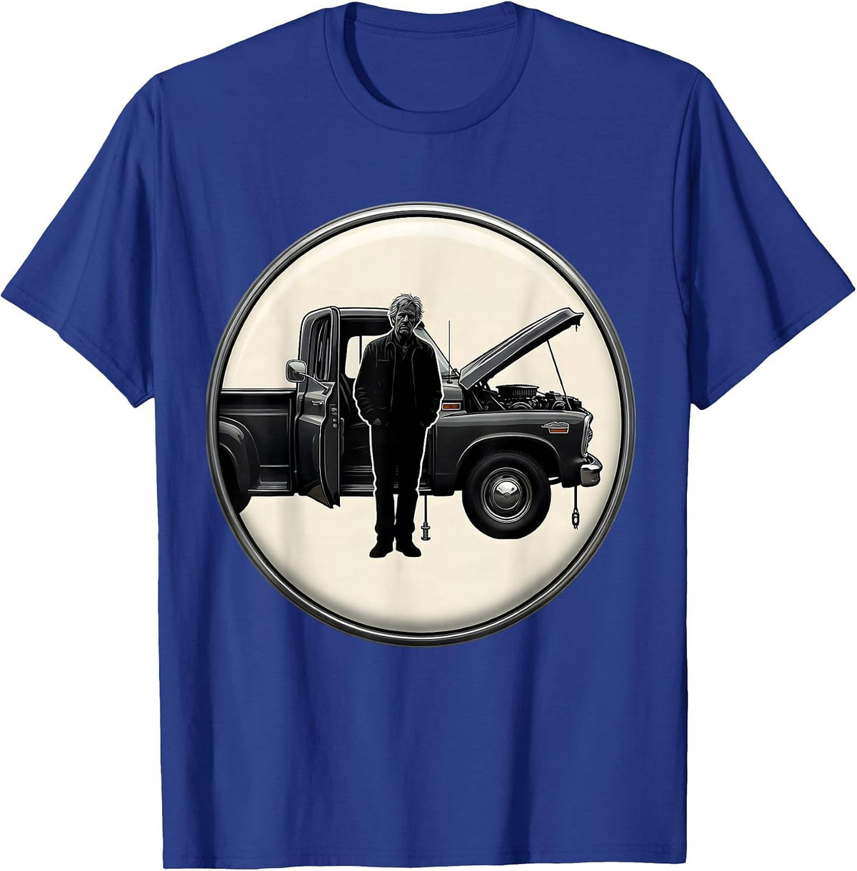 Classic Pickup Guy Vintage Car Enthusiast Humor T-Shirt - Royal Blue