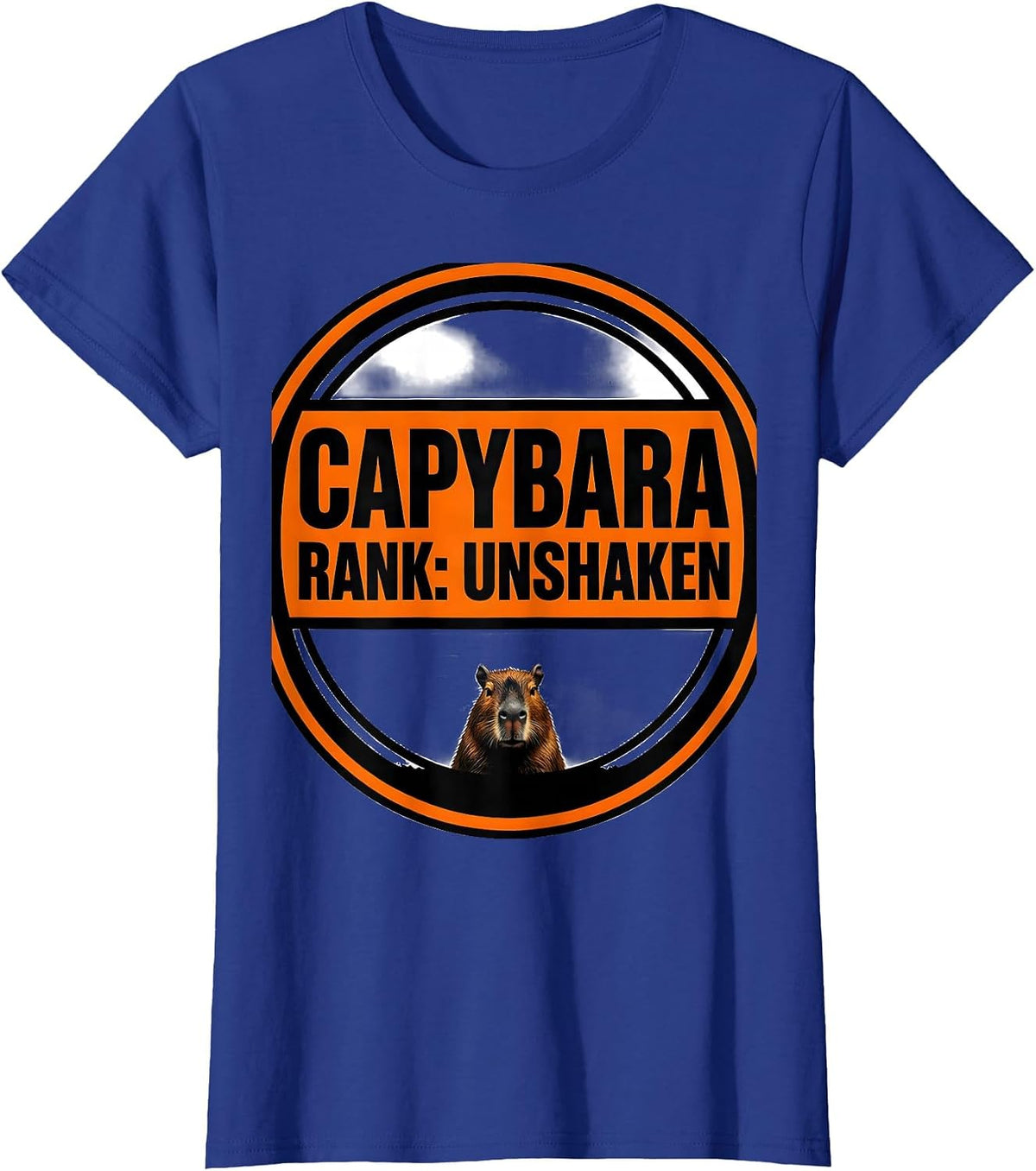 Women's Capybara — Rank: Unshaken Brutalist Animal Humor T-Shirt - Royal Blue