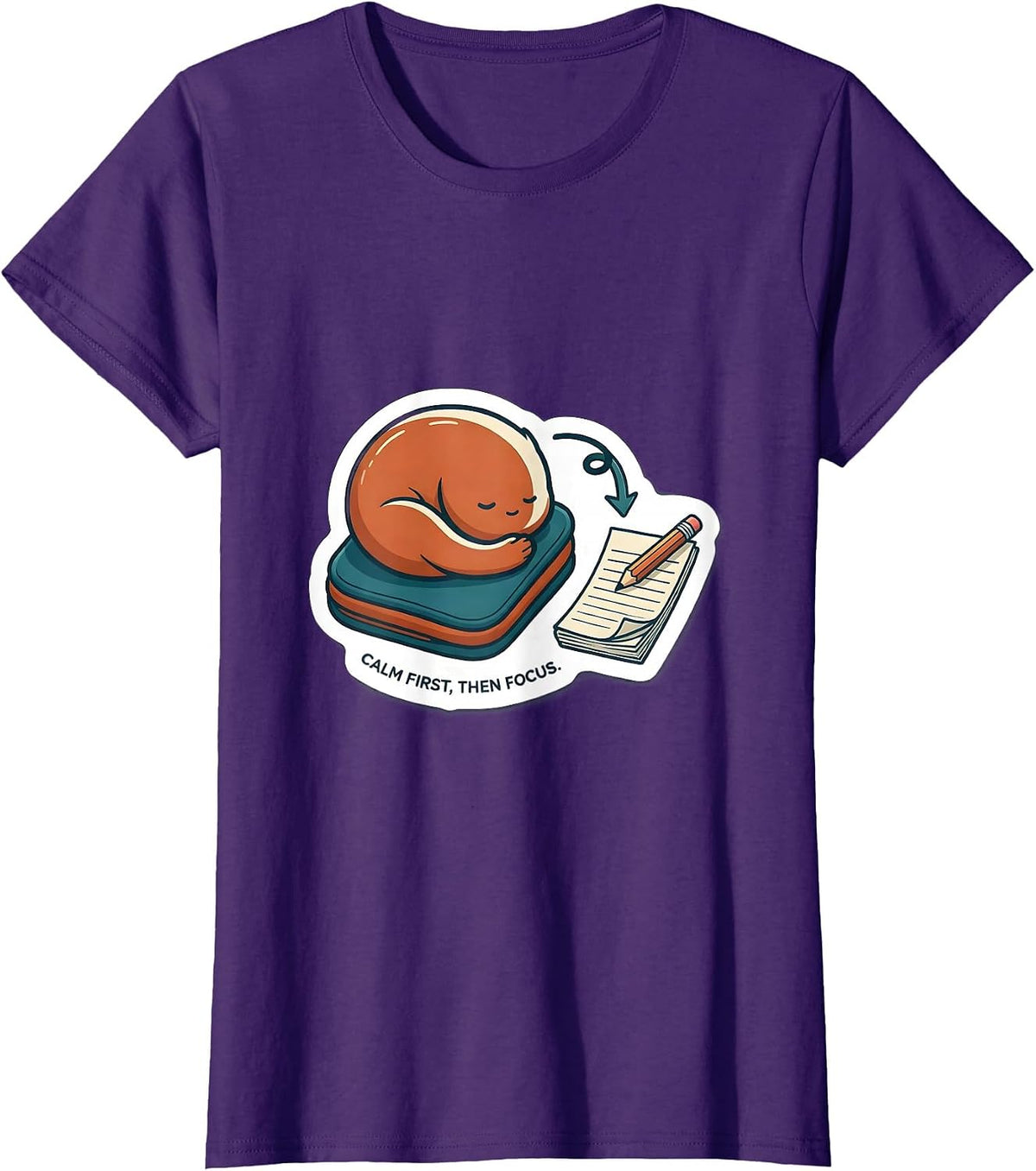 Women's Calm First, Then Focus Occupational Therapy Sensory T-Shirt - Purple