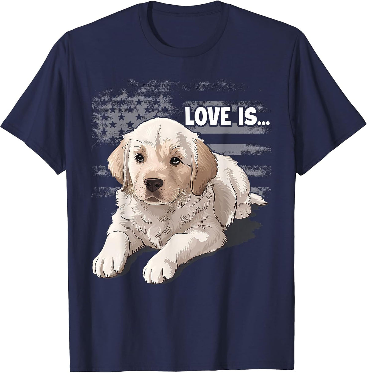 White Labrador Retriever Yellow Love Lab Mom Dog Dad T-Shirt - Navy Blue