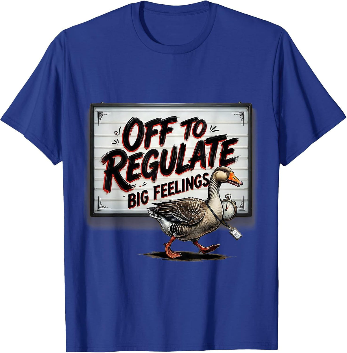 Men's Off To Regulate Big Feelings Funny Mental Health Counselor T-Shirt - Royal Blue