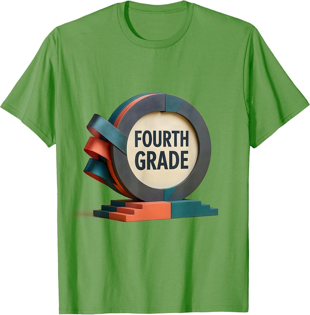 Men's Fourth Grade Cute Midcentury Back To School Girl Teacher T-Shirt - Grass Green