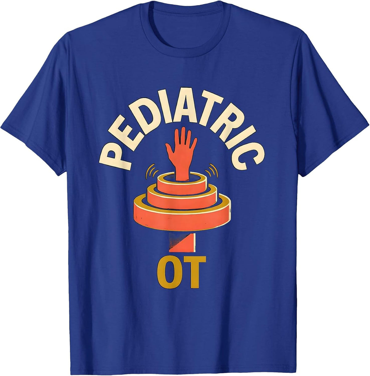 Pediatric OT Retro Screen Print Occupational Therapy T-Shirt - Royal Blue