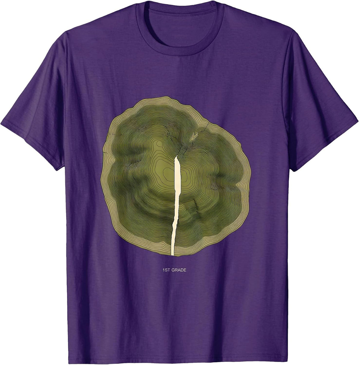 Men's 1st Grade Topographic Contour Camo Back To School Boys T-Shirt - Purple
