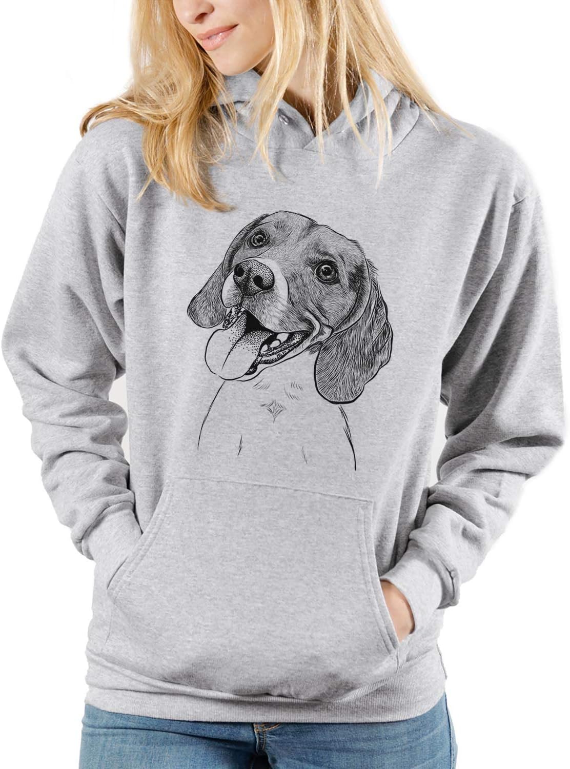 Bare Little Bandit the Beagle Dog Triblend T-Shirt - Unisex Pullover Hoodie Sweatshirt