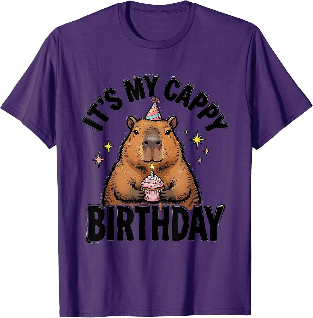 It’s My Cappy Birthday Kawaii Capybara Birthday Gift T-Shirt - Purple