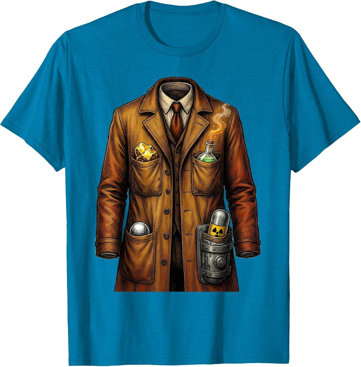 Storybook Laboratory Coat Science Humor Teacher Gift T-Shirt - Sapphire Blue
