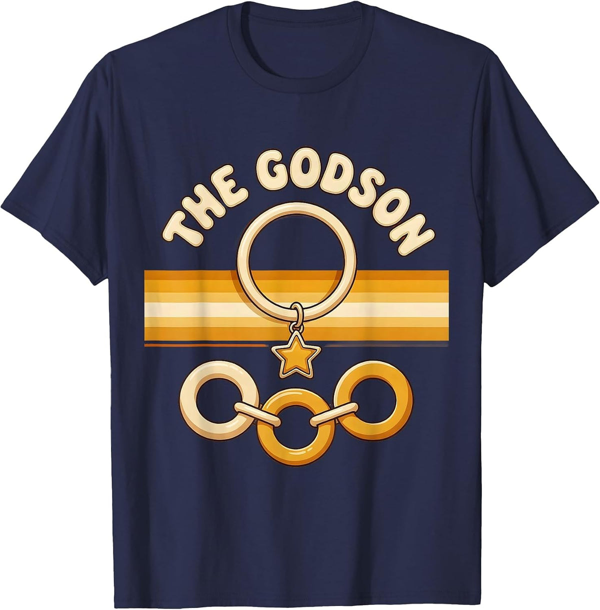 The Godson Retro 70s Funny Godmother Gift Godchild T-Shirt - Navy Blue