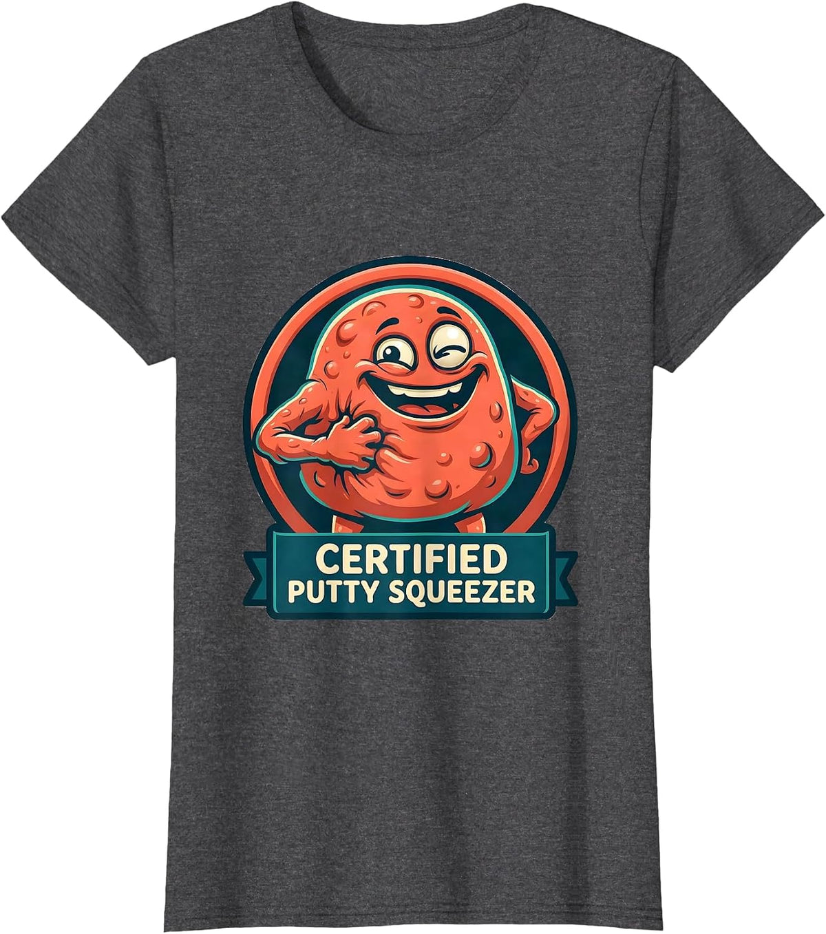 Women's Certified Putty Squeezer Occupational Therapy OT Month T-Shirt - Dark Heather Grey