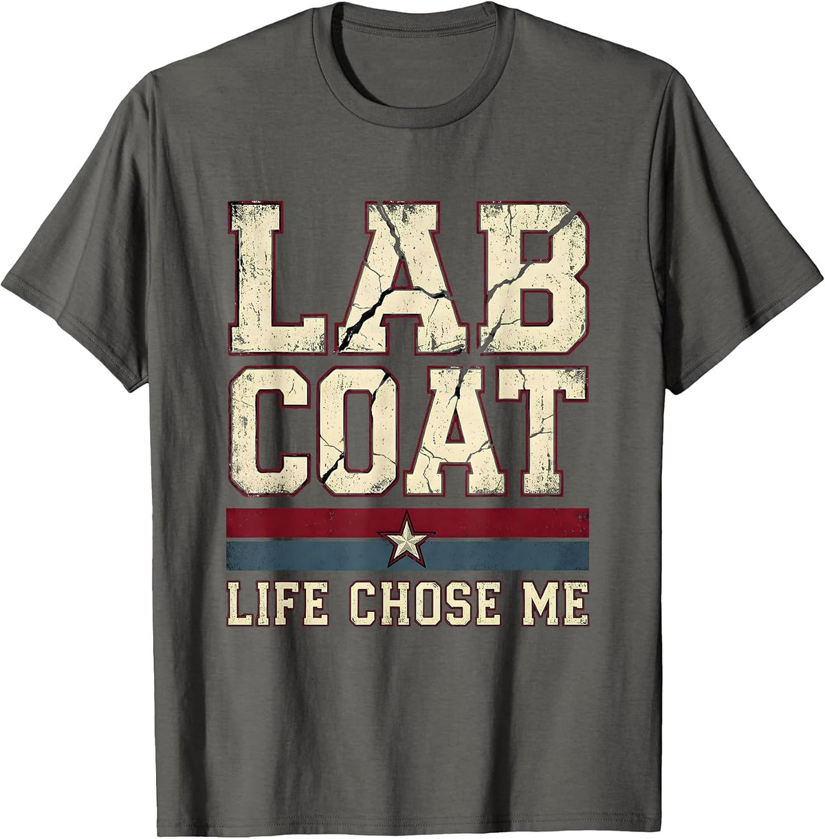 Men's Lab Coat Life Chose Me Science Teacher Design T-Shirt - Asphalt Grey