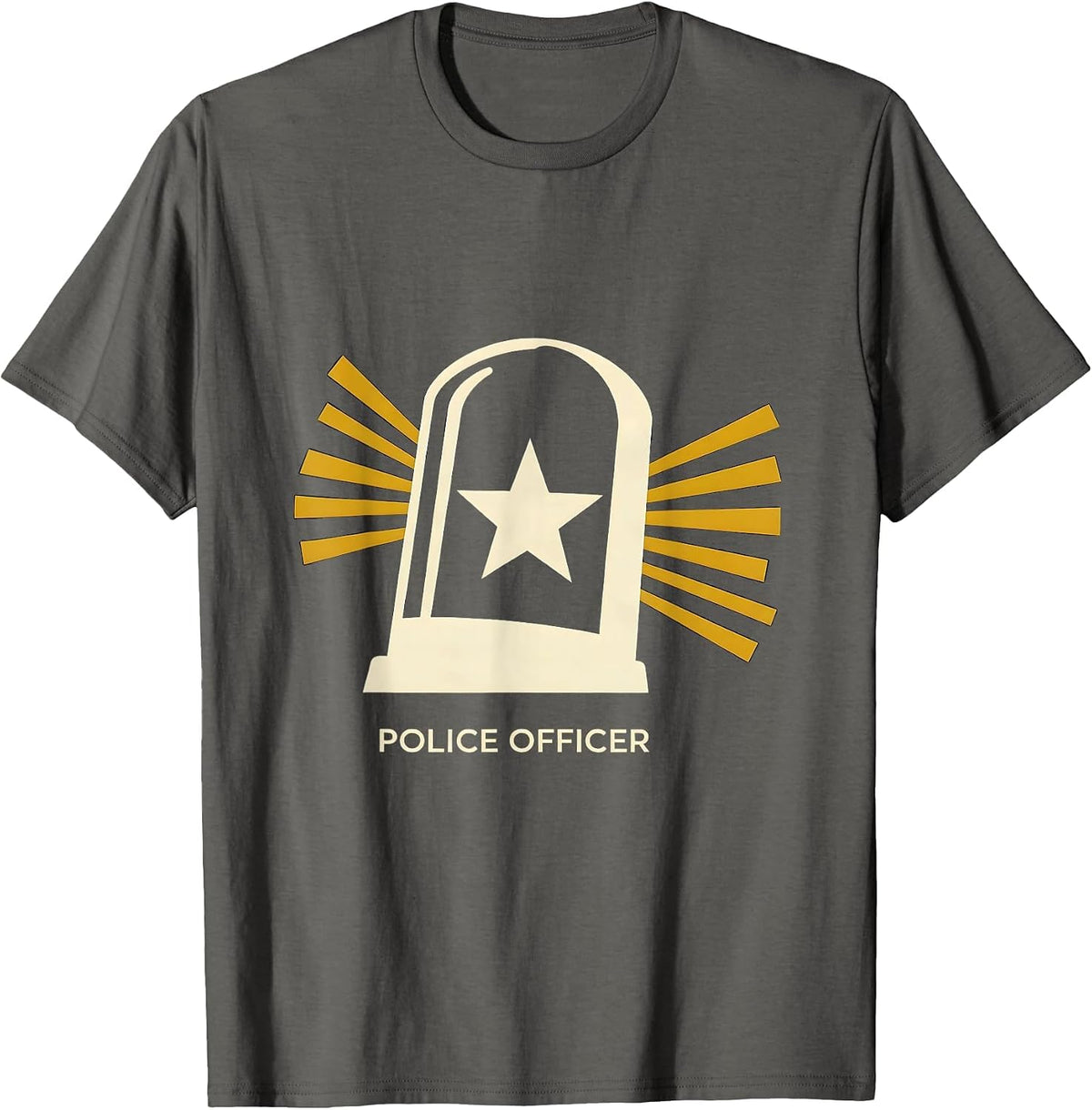 Men's Police Officer Midcentury Modern Halloween Costume Humor T-Shirt - Asphalt Grey