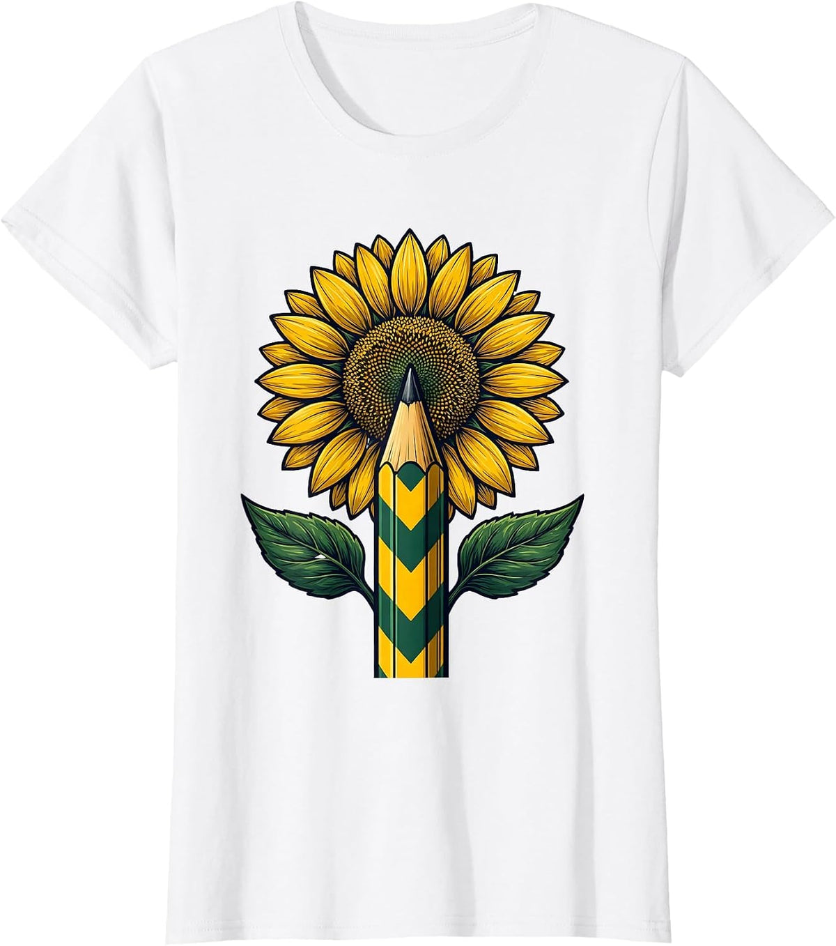 1st Grade Sunflower Pencil Graphic Tee T-Shirt - White