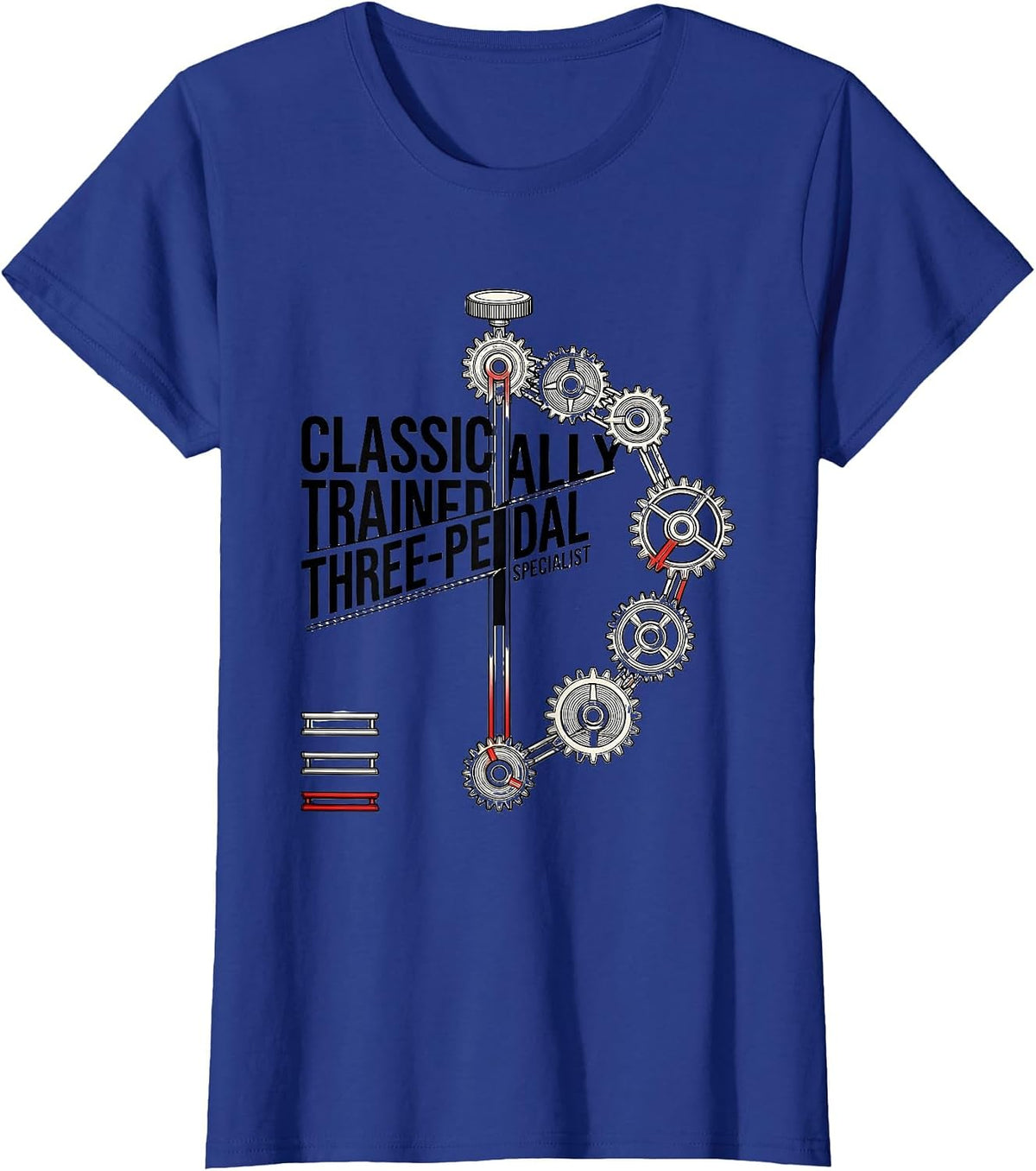 Women's Classically Trained Three-Pedal Specialist Car Guy T-Shirt - Royal Blue