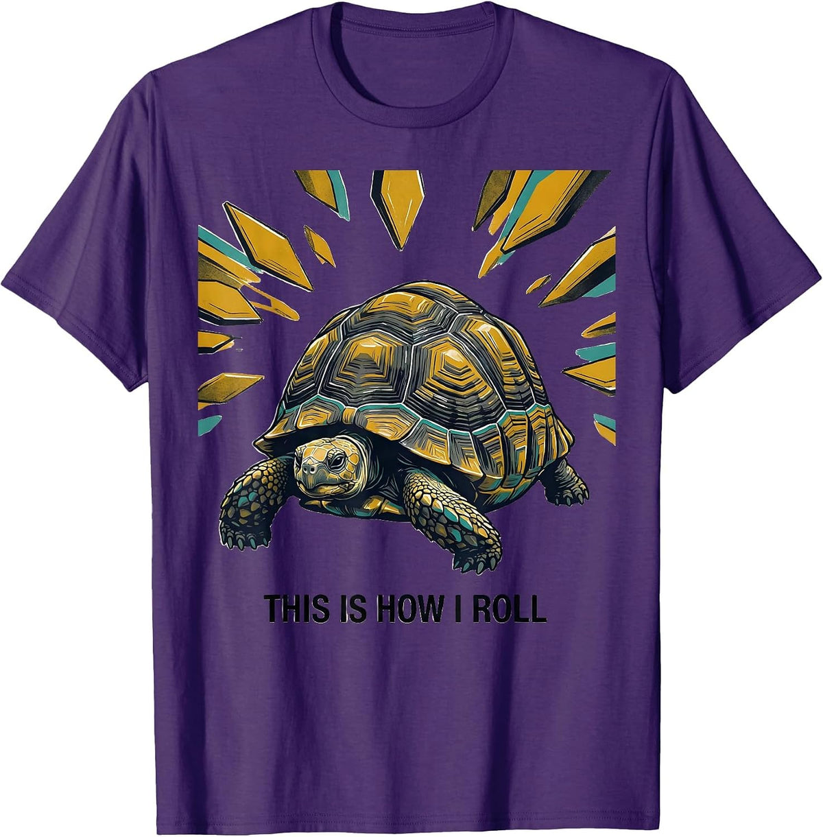 This Is How I Roll Midcentury Modern Pet Tortoise Lover T-Shirt - Purple