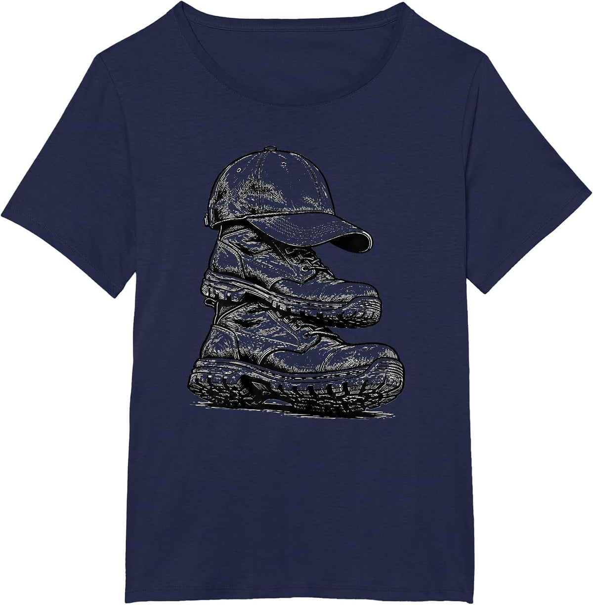 Women's Patrol Cap Duty Boots Police Identity T-Shirt - Navy Blue