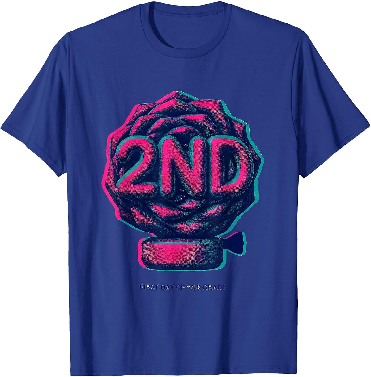 Men's First Day Of 2nd Grade Coquette Bow Back To School Girly T-Shirt - Royal Blue