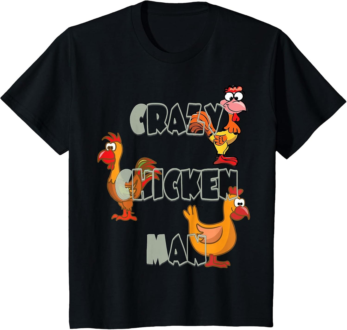 Crazy Chicken Man Tee T-Shirt - Black