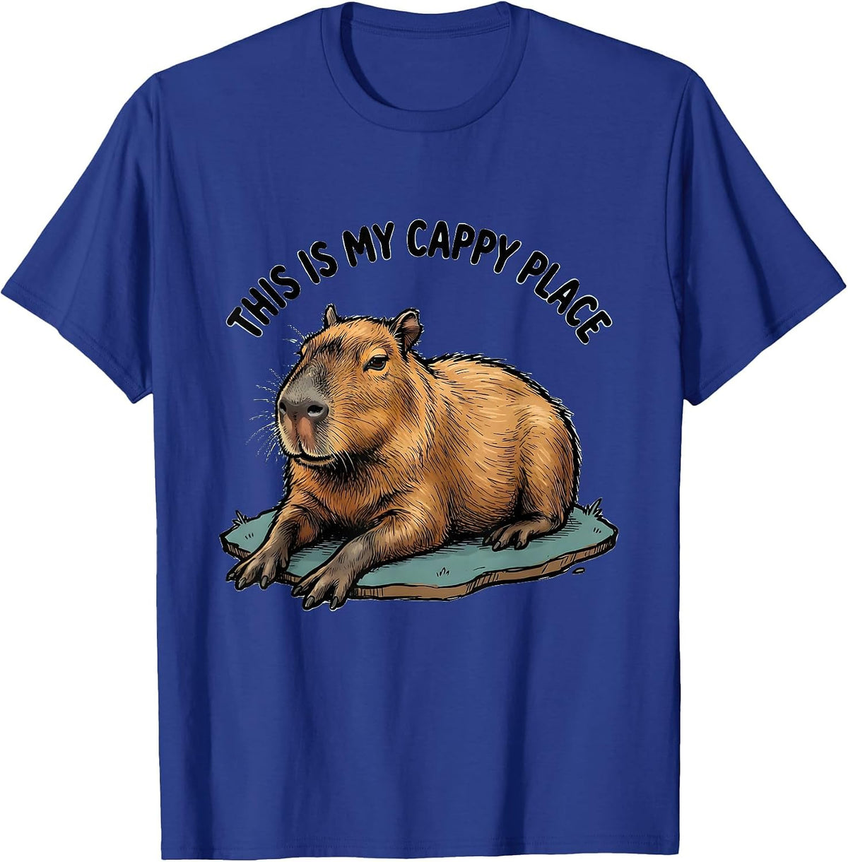This Is My Cappy Place Funny Capybara Animal Humor Meme T-Shirt - Royal Blue
