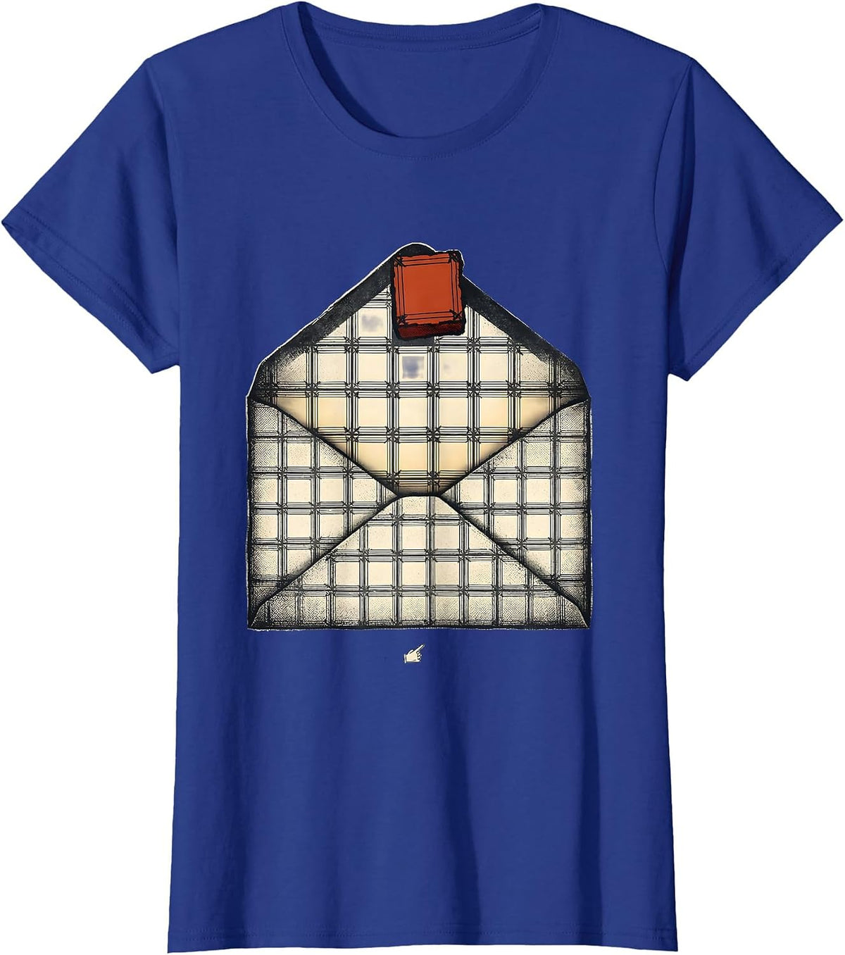 Women's Periodic Table Envelope Wood Type Letterpress Science Humor T-Shirt - Royal Blue