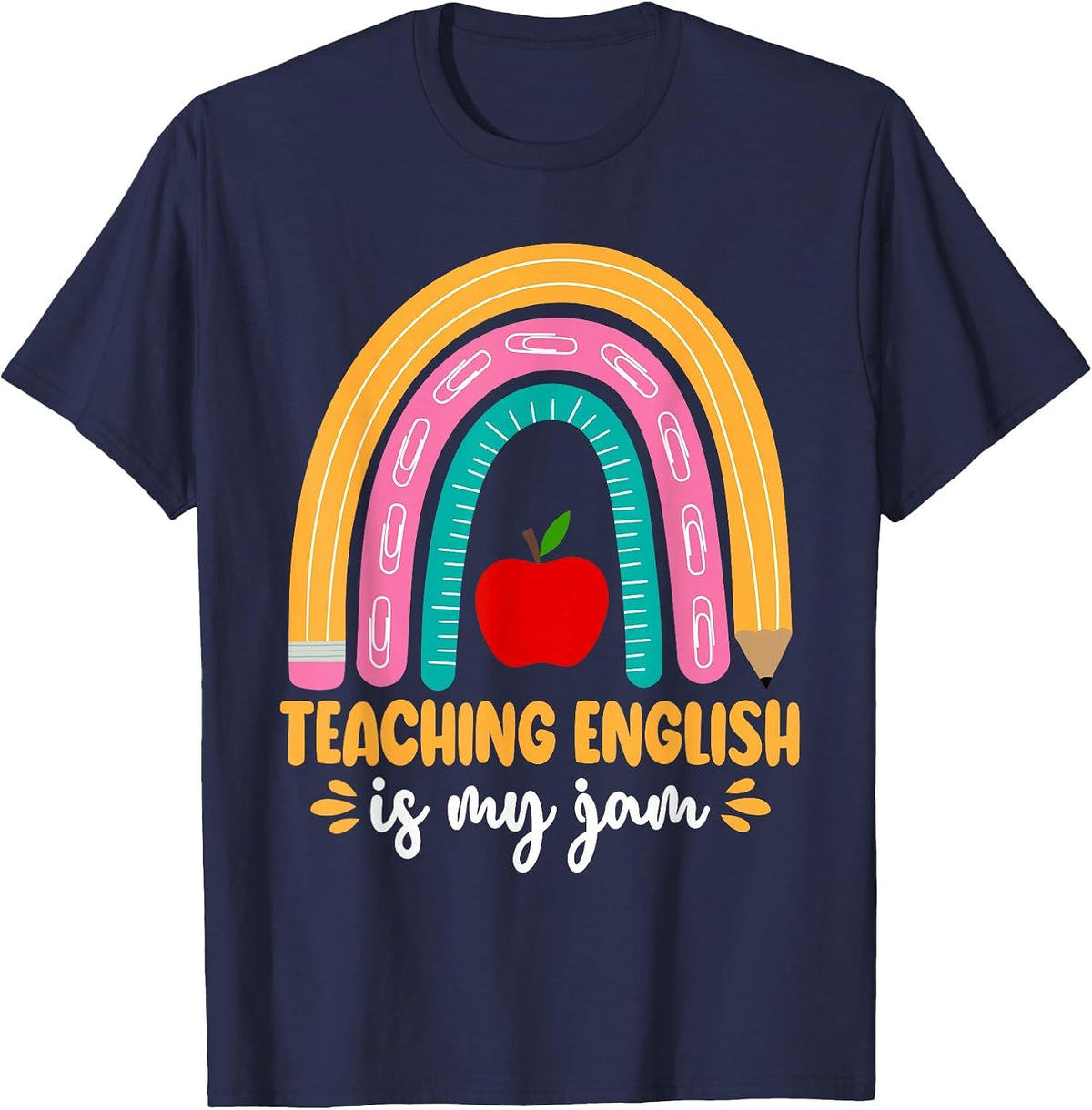 Grammar Police English Teacher Teaching English is My Jam T-Shirt - Navy Blue