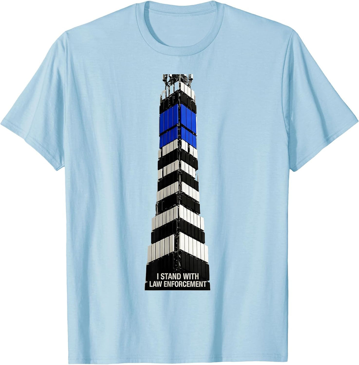 Men's I Stand With Law Enforcement Geometric Police Support T-Shirt - Baby Blue