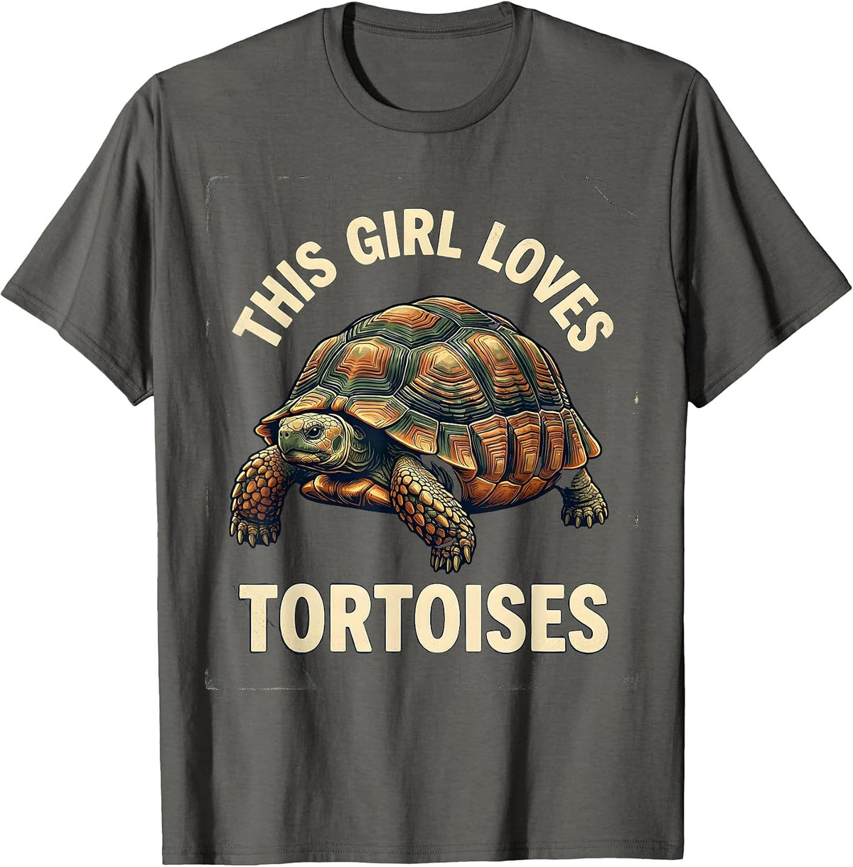 This Girl Loves Tortoises Vintage Tortoise Lover Gift T-Shirt - Asphalt Grey