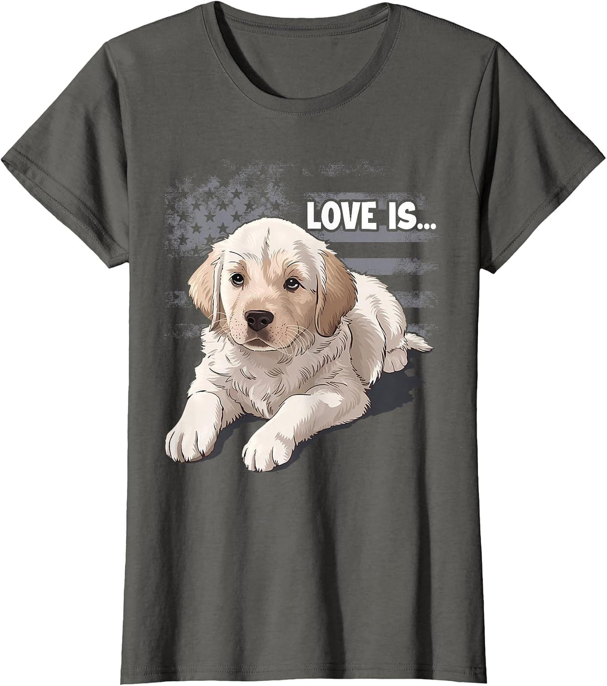 White Labrador Retriever Yellow Love Lab Mom Dog Dad T-Shirt - Asphalt Grey