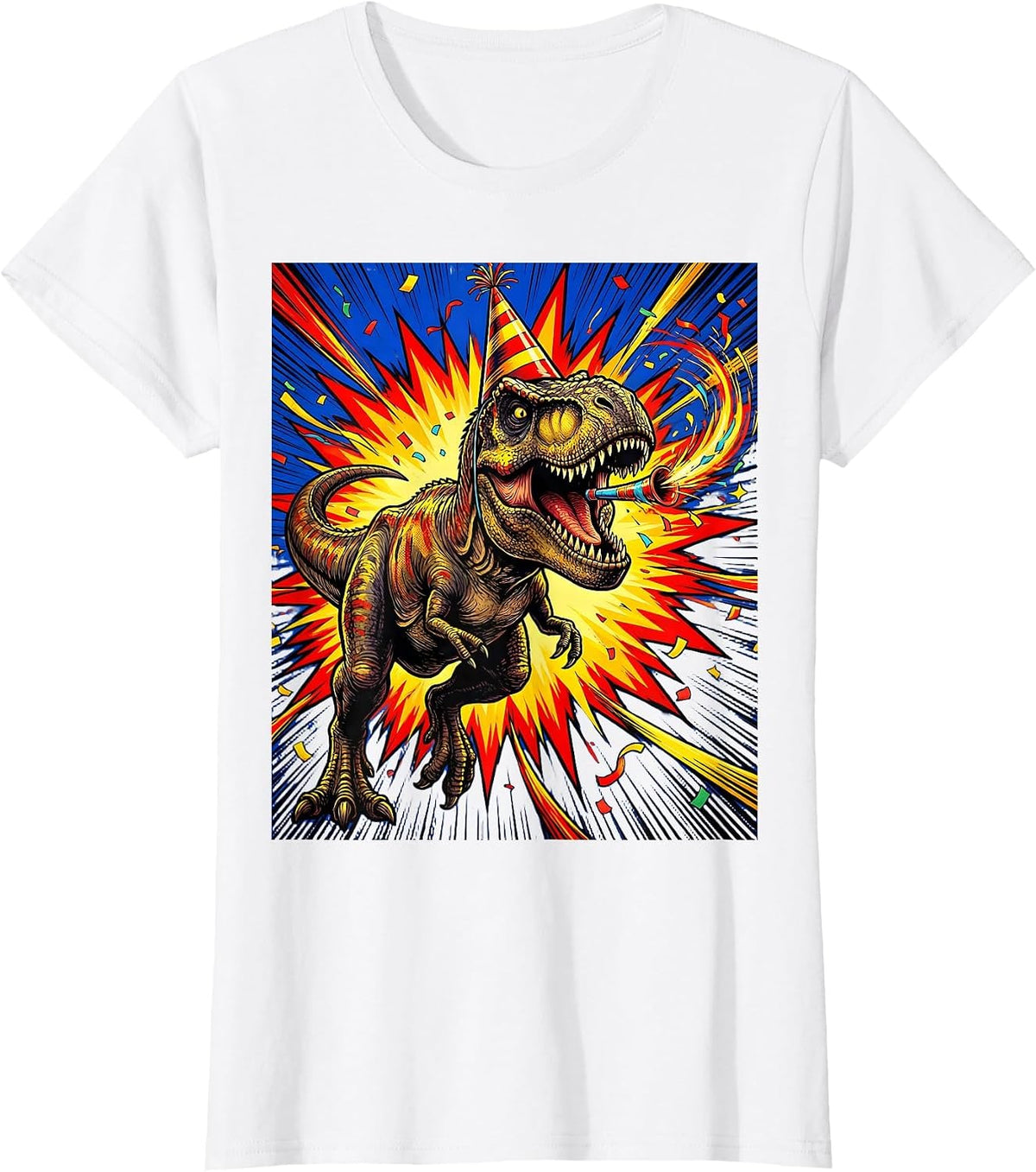 T-Rex Birthday Party Dinosaur Celebration T-Shirt - White