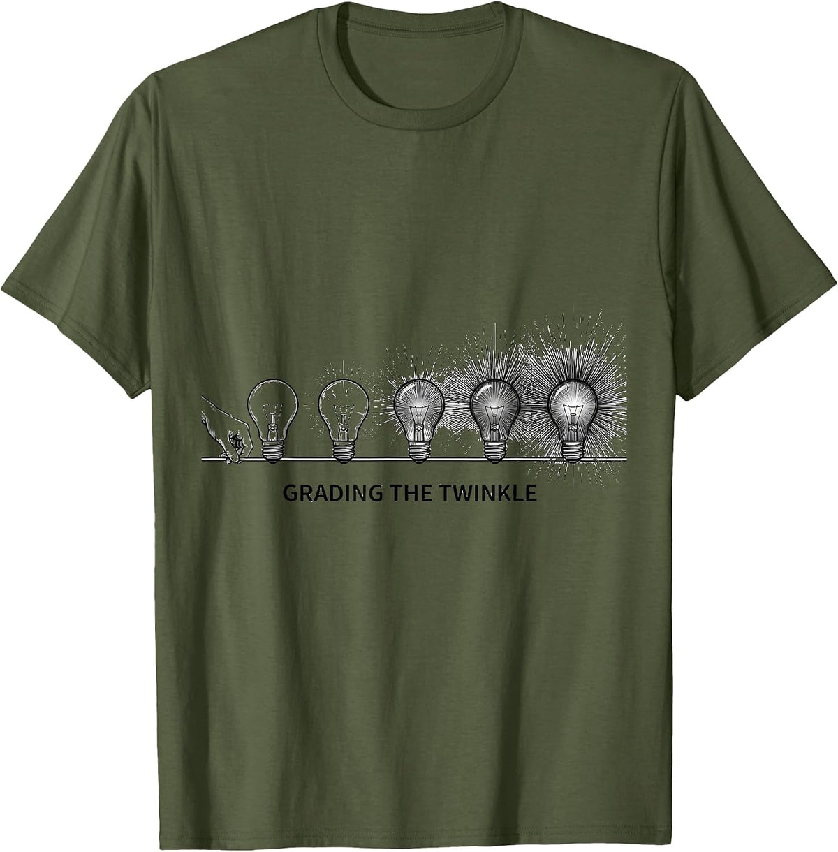 Grading The Twinkle Occupational Therapy Christmas Workplace T-Shirt - Olive Green