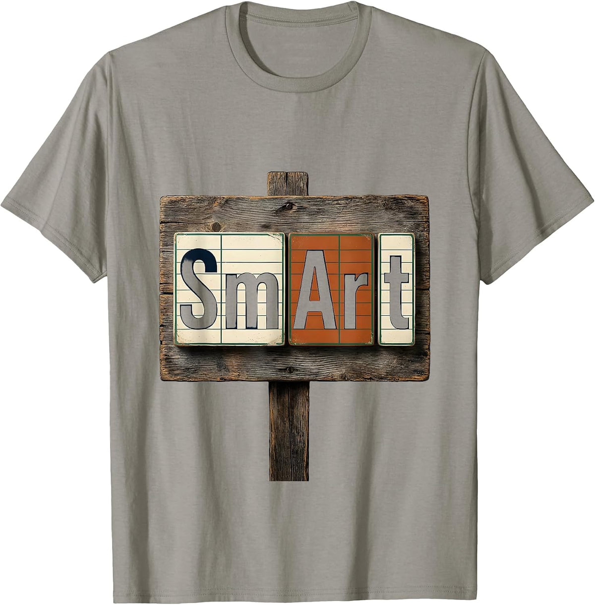 Men's SMArT Vintage Science Nerd Periodic Table Pun Humor T-Shirt - Slate Grey