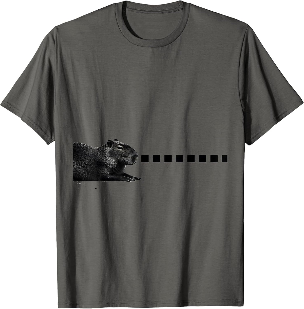 Men's Capybara Minimalist Funny Meme Gamer T-Shirt - Asphalt Grey