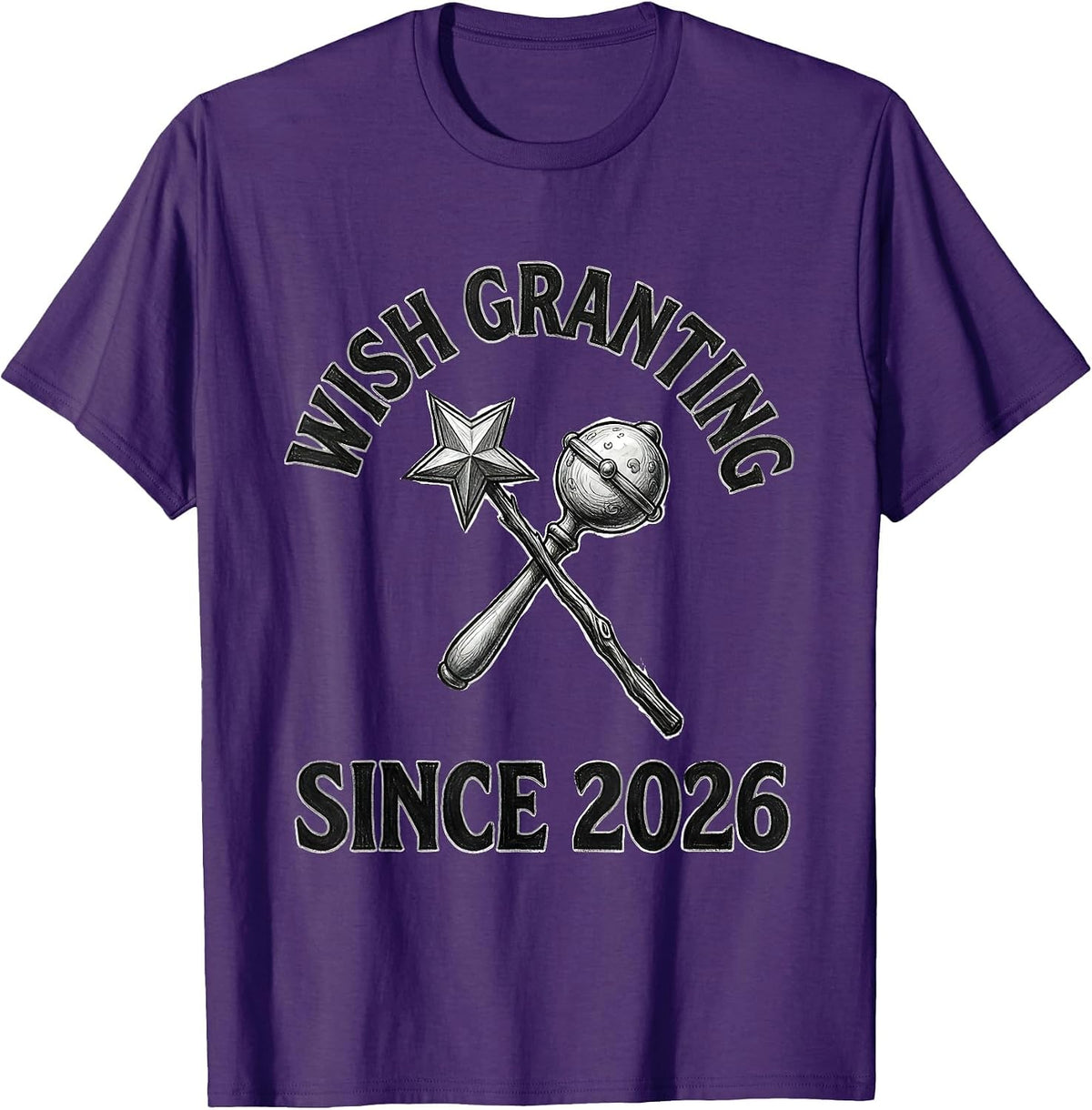 Wish Granting Since 2026 Funny Fairy Godmother New Baby Gift T-Shirt - Purple