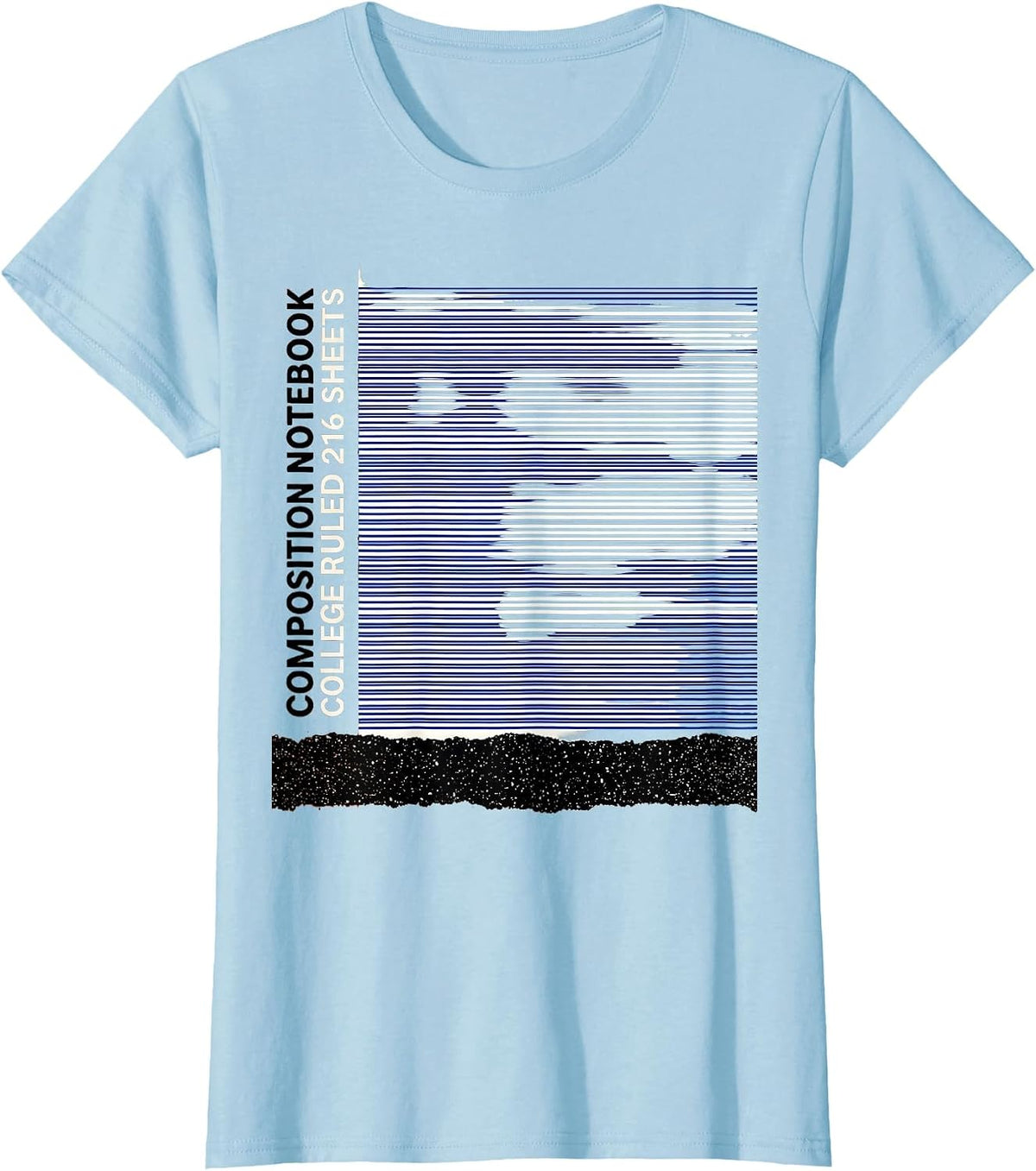 Composition Notebook College Ruled 216 Sheets Teacher T-Shirt - Baby Blue