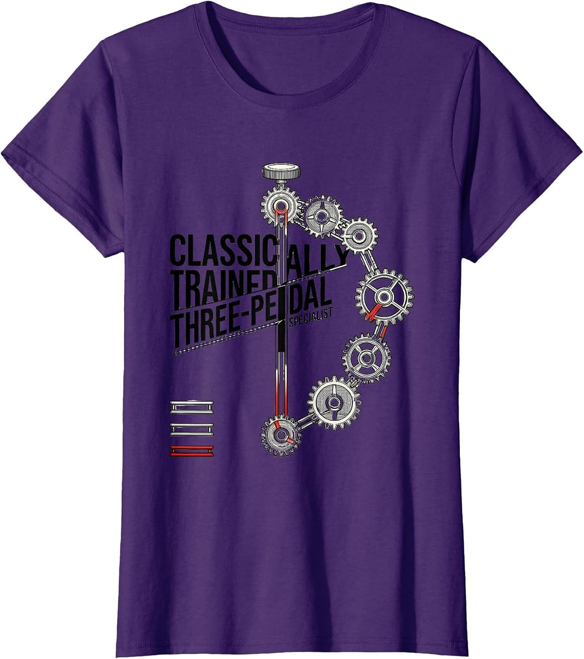 Women's Classically Trained Three-Pedal Specialist Car Guy T-Shirt - Purple